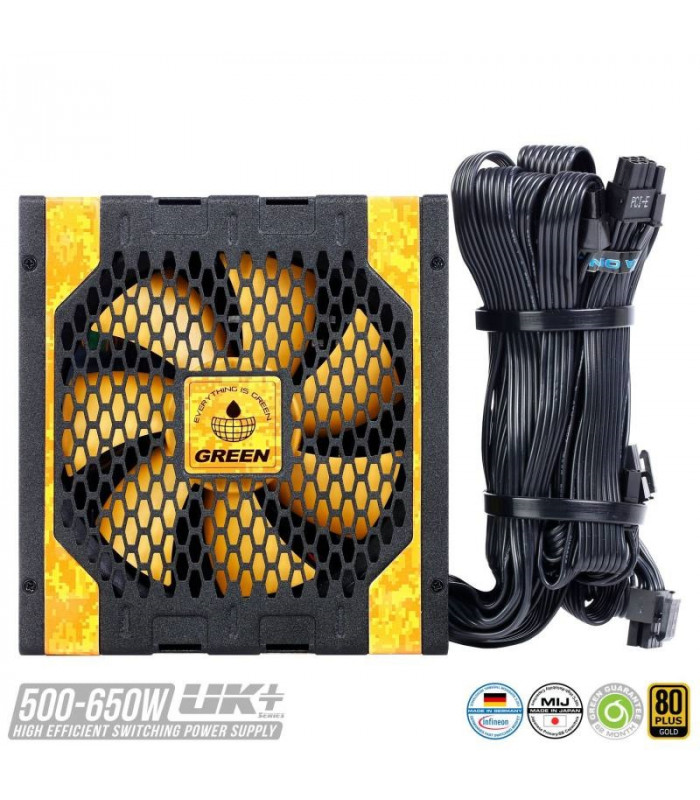 منبع تغذیه گرین مدل GP500A-UK PLUS