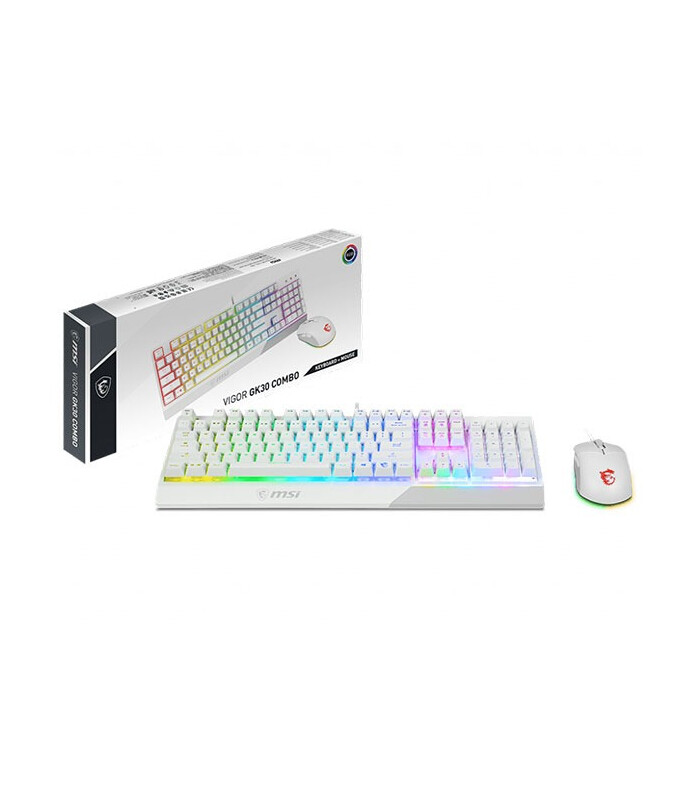 موس و کیبورد گیمینگ ام اس آی مدل MSI VIGOR GK30 COMBO RGB WHITE Gaming Mouse and Keyboard