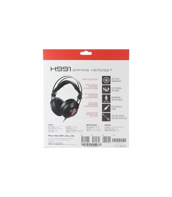 هدست مخصوص بازی ام اس آی مدل MSI H991 Gaming Headset