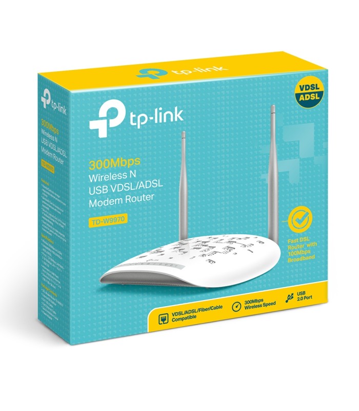 مودم روتر VDSL/ADSL بی سیم 300Mbps تی پی لینک مدل TD-W9970