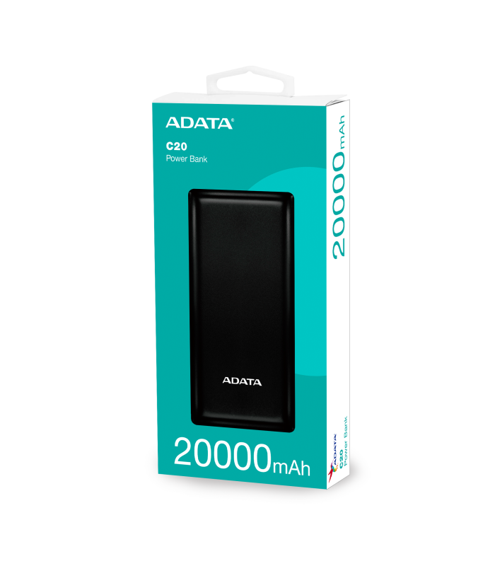 پاوربانک ای دیتا مدل C20 ظرفیت 20000 میلی آمپر ساعت ADATA POWERBANK C20 20000MAH