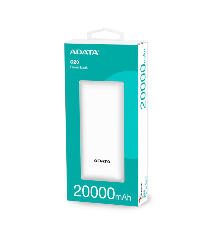 پاوربانک ای دیتا مدل C20 ظرفیت 20000 میلی آمپر ساعت ADATA POWERBANK C20 20000MAH