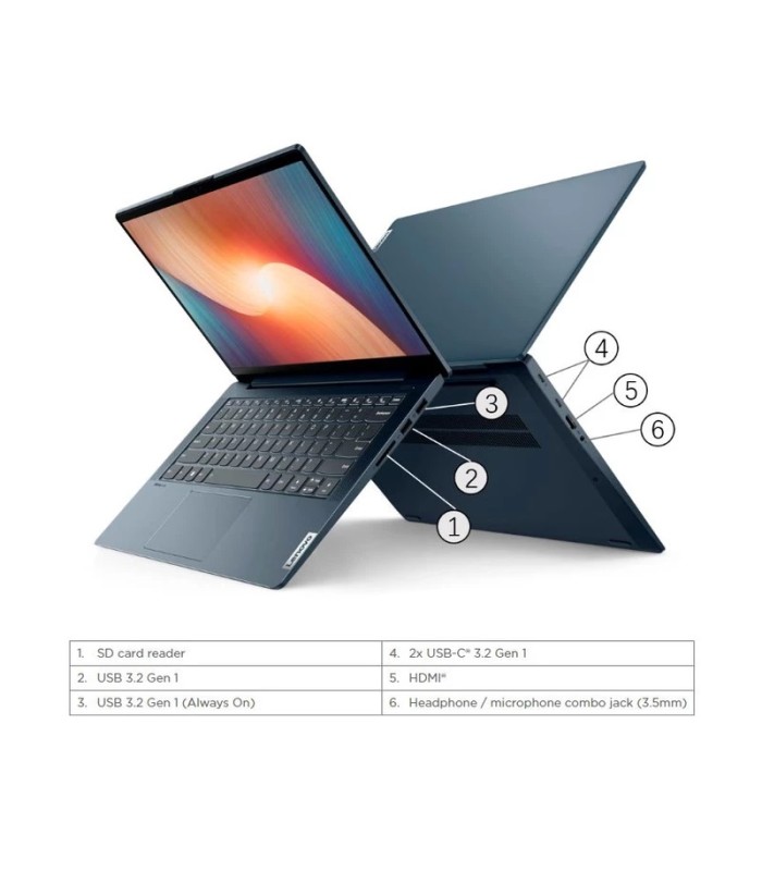 لپ تاپ 15.6 اینچی لنوو مدل LAPTOP LENOVO IDEAPAD 5 IP5-ZB - i7 1255U - 16GB DDR4 - 512GB SSD - 2GB MX550 - Non Touch