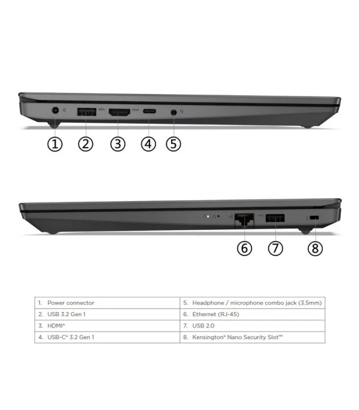 لپ تاپ 15.6 اینچی لنوو مدل LAPTOP LENOVO V15 - i5 1235U - 8GB DDR4 - 512GB SSD - Intel - Non Touch