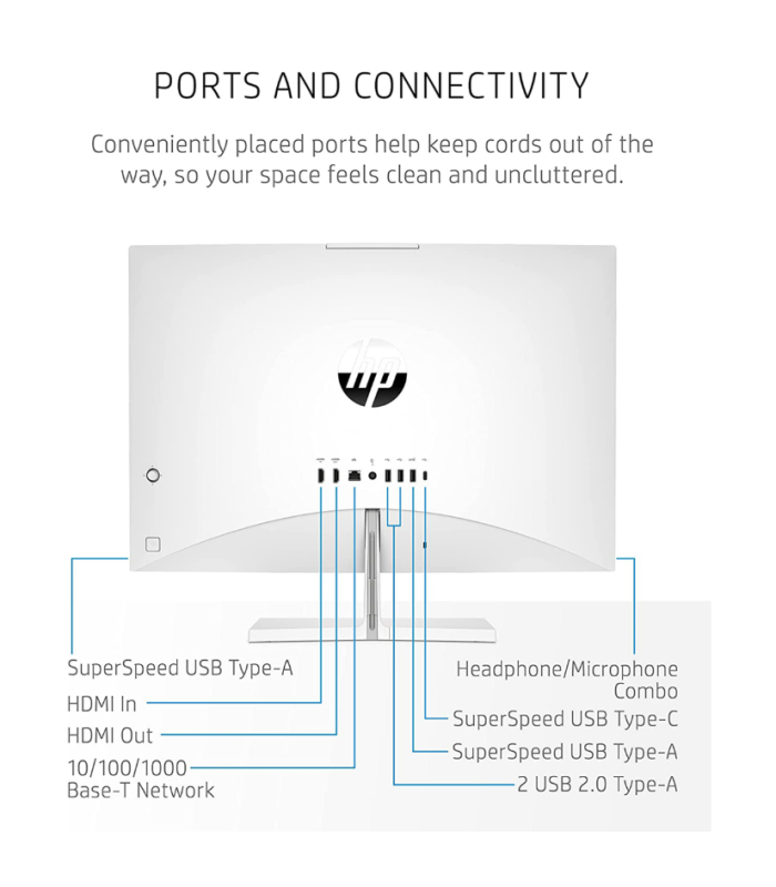 کامپیوتر همه کاره 23.8 اینچی اچ پی مدل All In One HP CA2187NH - C - i5 13400T - 16GB DDR4 - 1TB SSD - 4GB RTX3050 - Non Touch