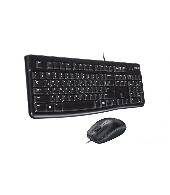 کیبورد و ماوس باسیم لاجیتک MK120 با حروف فارسی Logitech MK120 Wired Keyboard and Mouse With Persian Letters