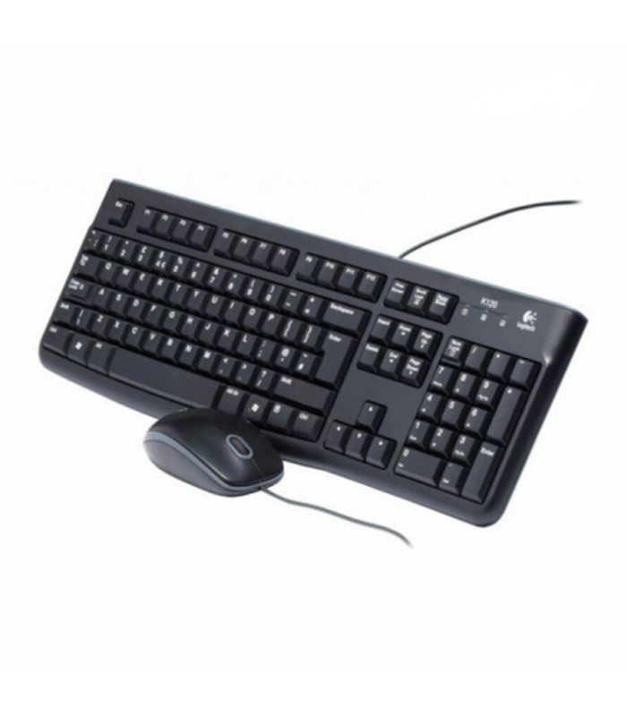 کیبورد و ماوس باسیم لاجیتک MK120 با حروف فارسی Logitech MK120 Wired Keyboard and Mouse With Persian Letters